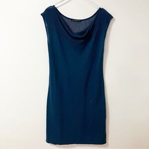 Peruvian Connection | Blue Cowl Neck Dress L